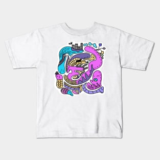 Doodle Art Colored "Love Family" Kids T-Shirt